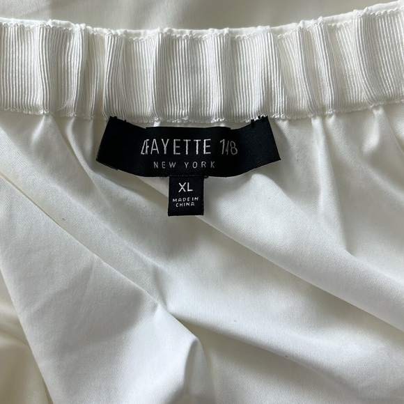 Lafayette 148 New York Sea Amy Off Shoulder Blouse in White Poplin - Picture 10 of 10